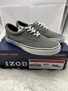 Izod Men’s Size US 8.5 Gray Rangley Memory Foam Durable Lightweight Open Box